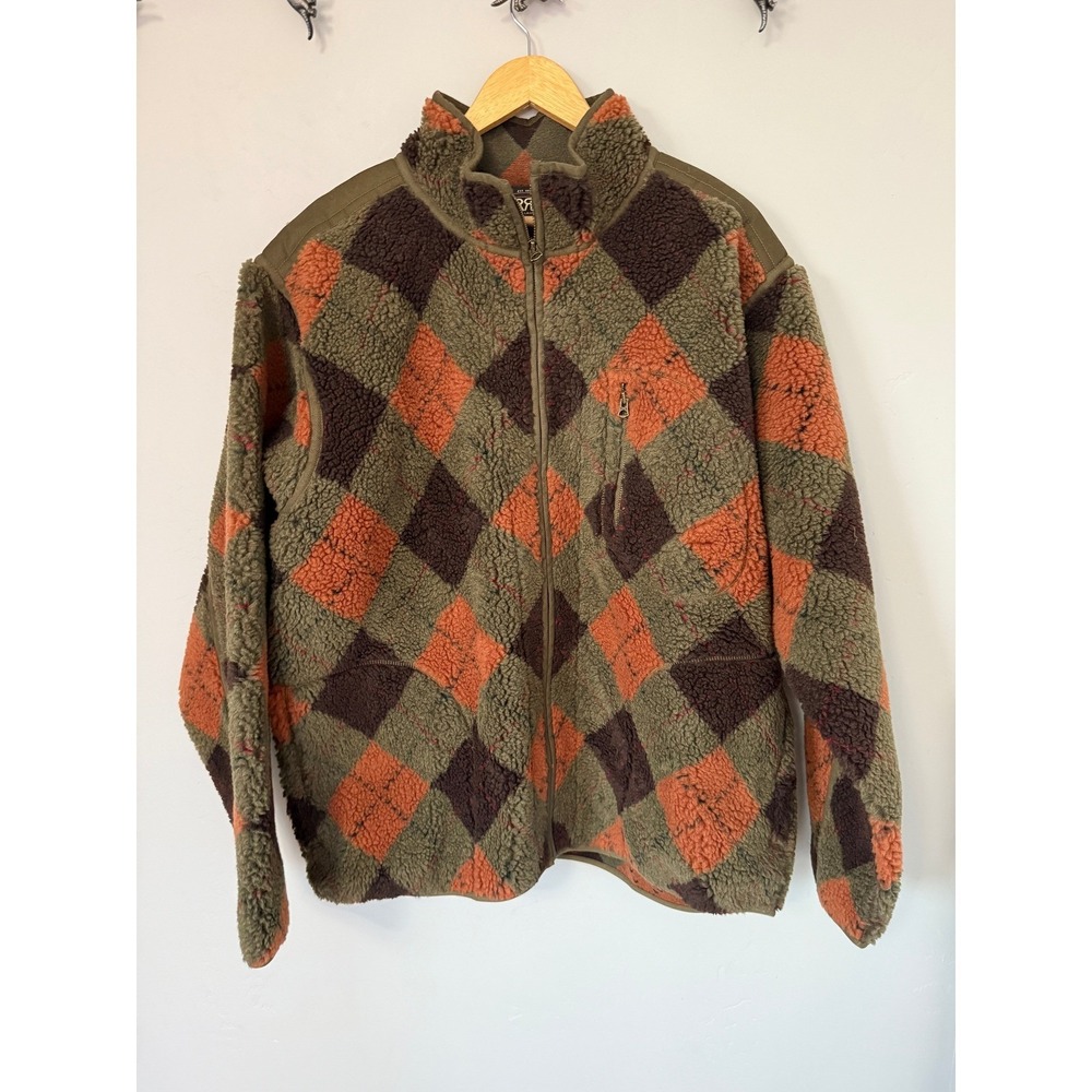 NWT RRL Ralph Lauren Argyle Pile Fleece Liner Jacket Mens XXL Olive 620637
